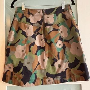 CAbi Floral Camo A-Line Skirt in Green, Tan, Black #6391
